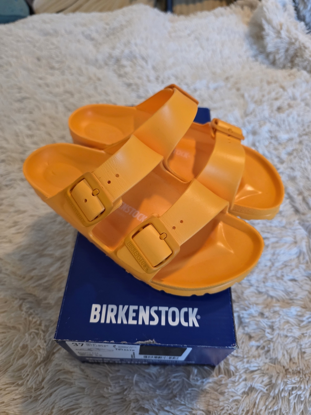 Birkenstock Arizona EVA Sandals in Zinnia (Bright Orange) Size 37